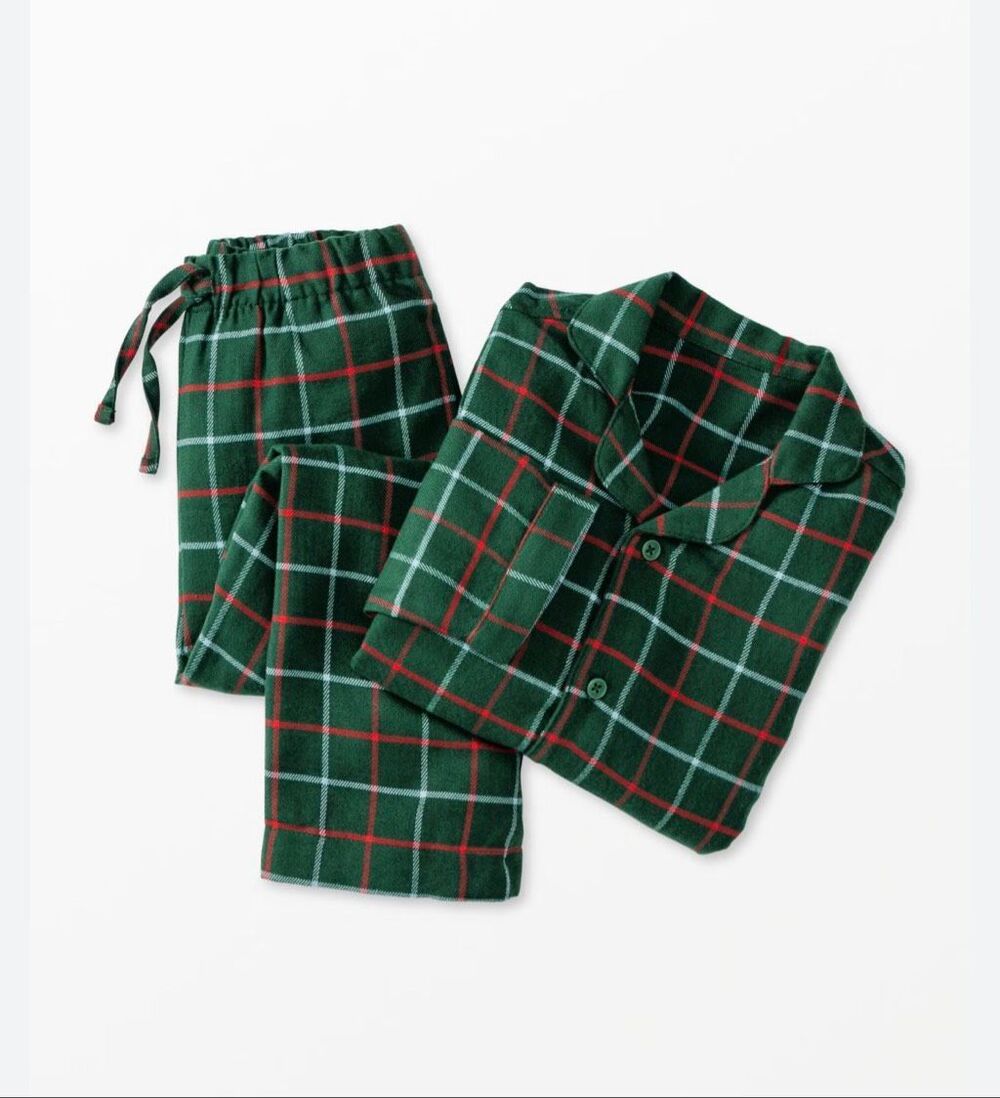 Hanna Andersson Plaid PJ Set | Green in XS